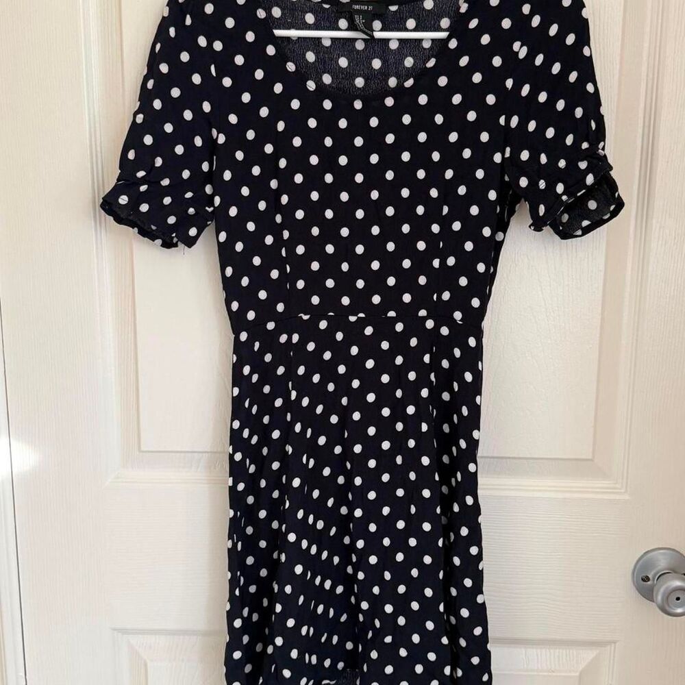 Forever-21 Women's Navy and Black Dress